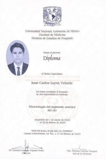 Posgrado de Alta Especialidad en Catarata